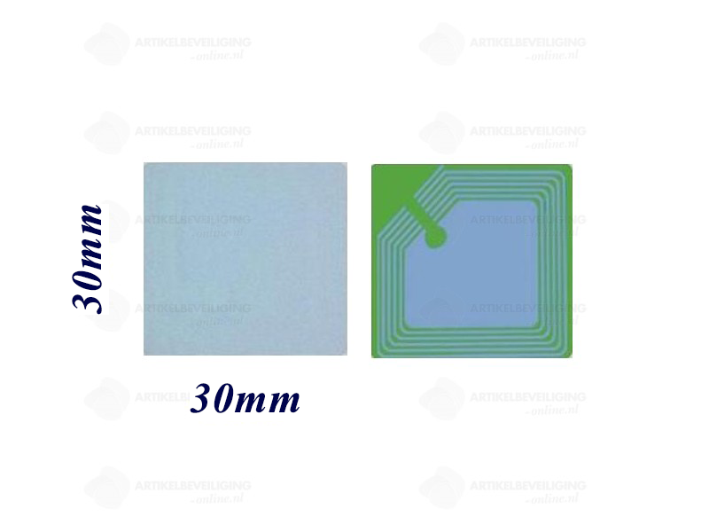 3x3 Labels RF 8,2 MHz Wit per rol van 1000 stuks