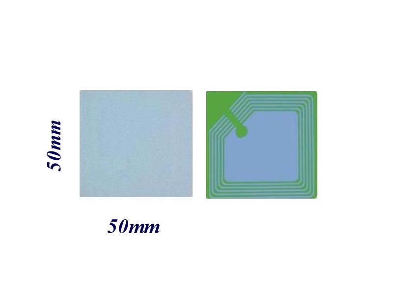 5x5 Labels RF 8,2 MHz Blanco per rol van 1000 stuks